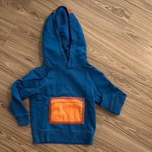 Hanna Andersson Blue Hoodie with Orange Pocket